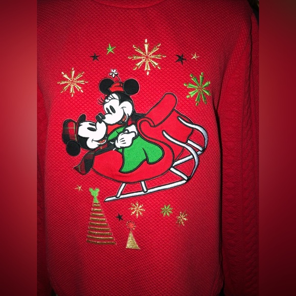 Mickey & Minnie Mouse sleigh pullover sweater - Picture 2 of 13